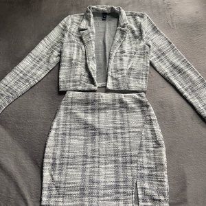 Black and white crochet style skirt and blazer set from Windsor